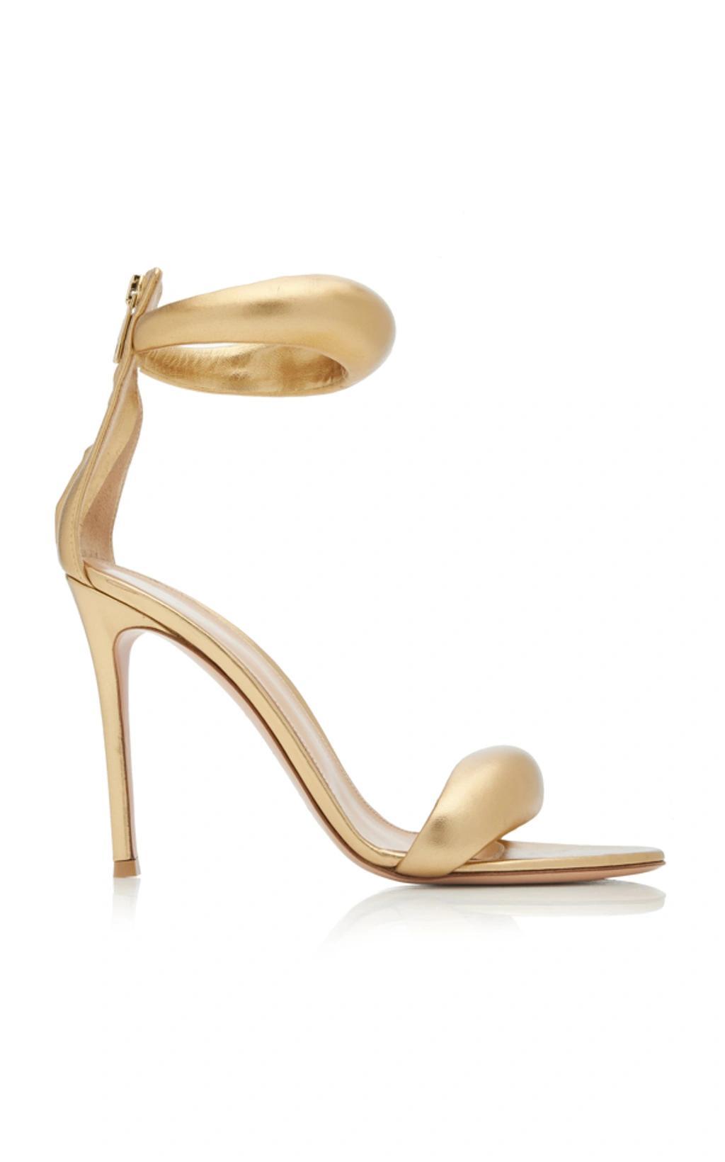 GIANVITO ROSSI Bijoux Ankle-strap Metallic Leather Sandals In Gold product image