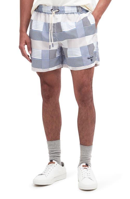 Mens Patchwork Drawstring Swim Shorts Product Image