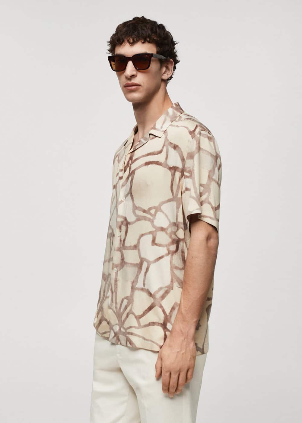 Mango Mens Printed Short-Sleeved Shirt Product Image