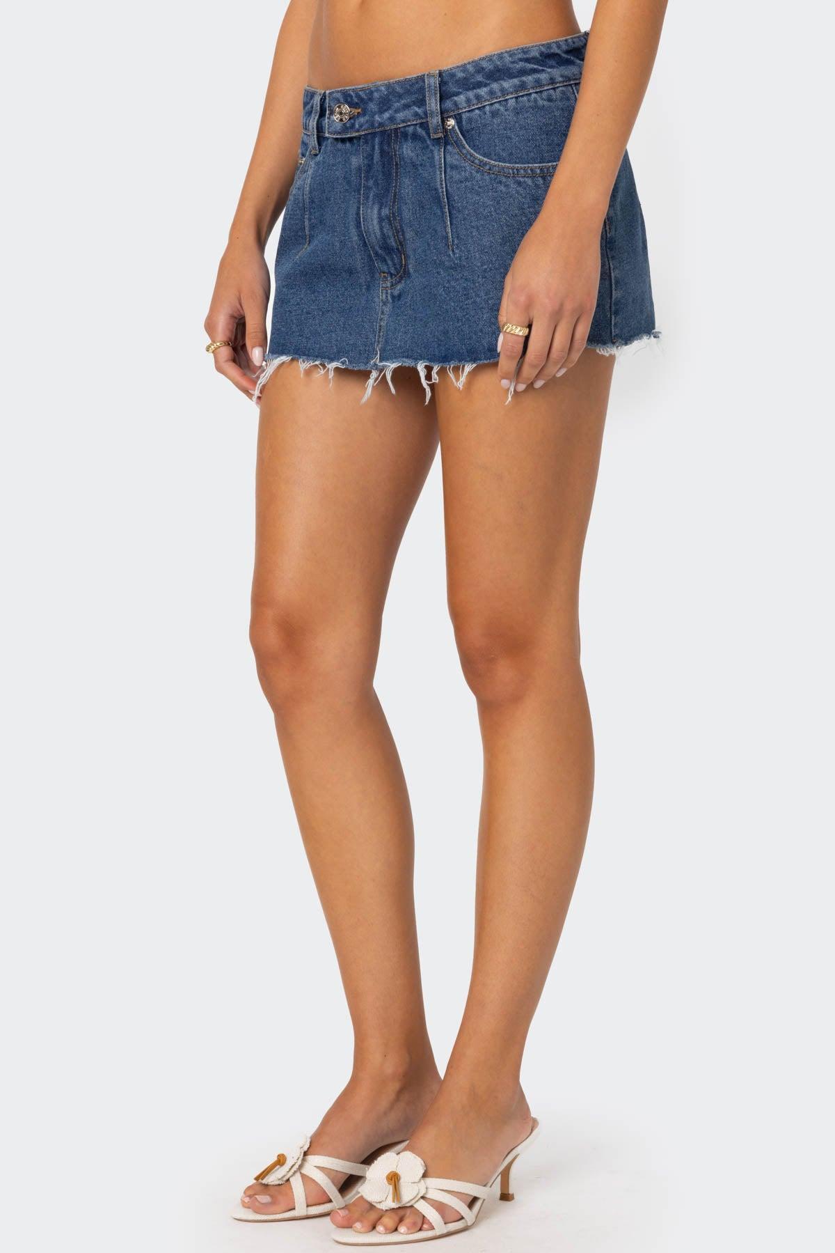 Clementine Low Rise Denim Micro Skort Product Image