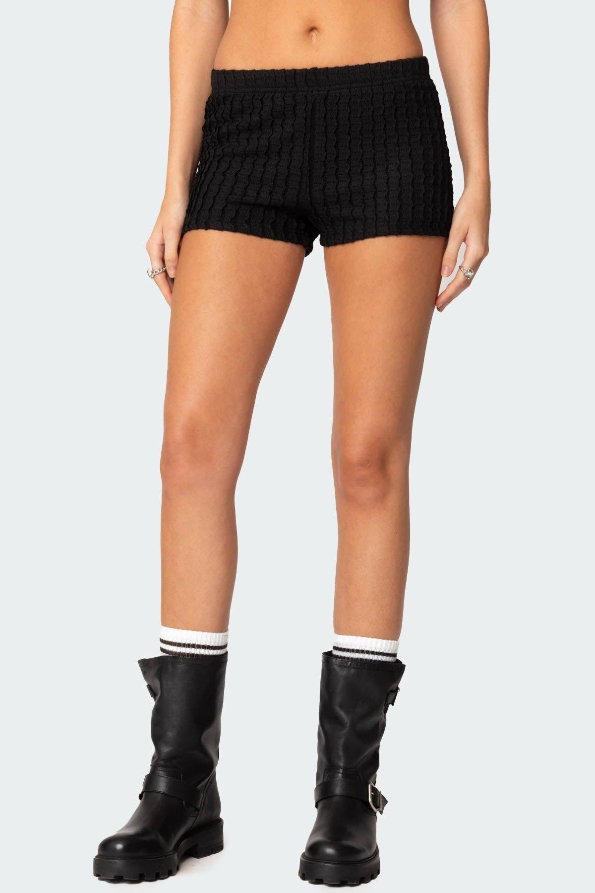 Phoebe Textured Knit Shorts Product Image