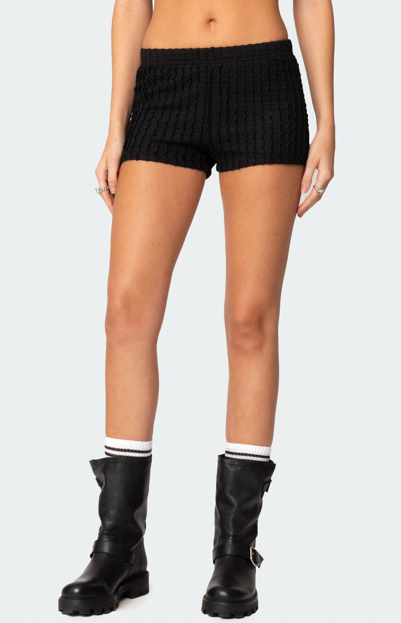 Edikted Women's Phoebe Textured Knit Shorts Product Image