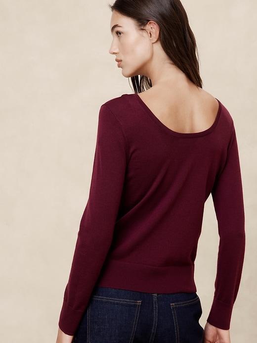 Merino Wool Scoop-Back Sweater Product Image