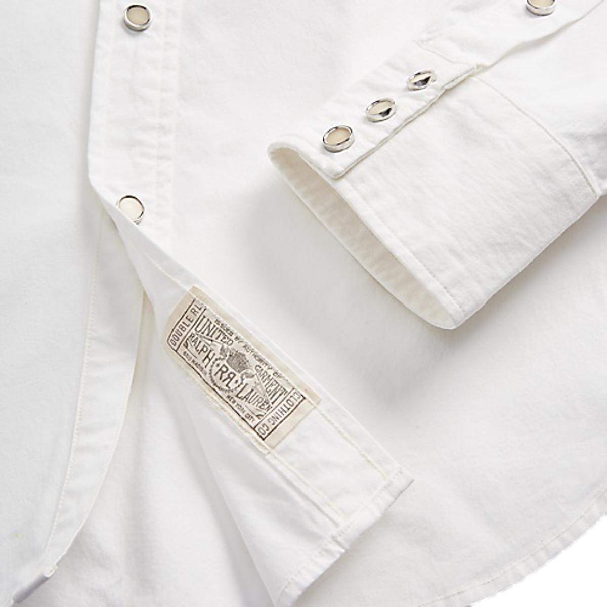 Slim Fit Poplin Western Shirt White Product Image