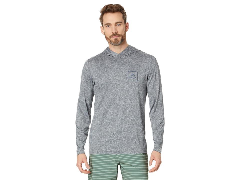 RVCA RVCA Long Sleeve Hooded Surf Tee (Heather Grey) Men's Swimwear Product Image