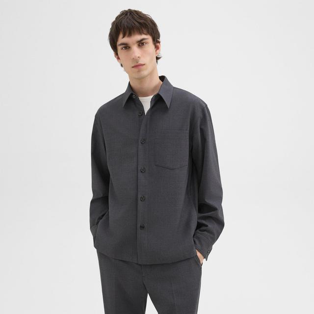 Wool-Blend Twill Overshirt | Theory Product Image