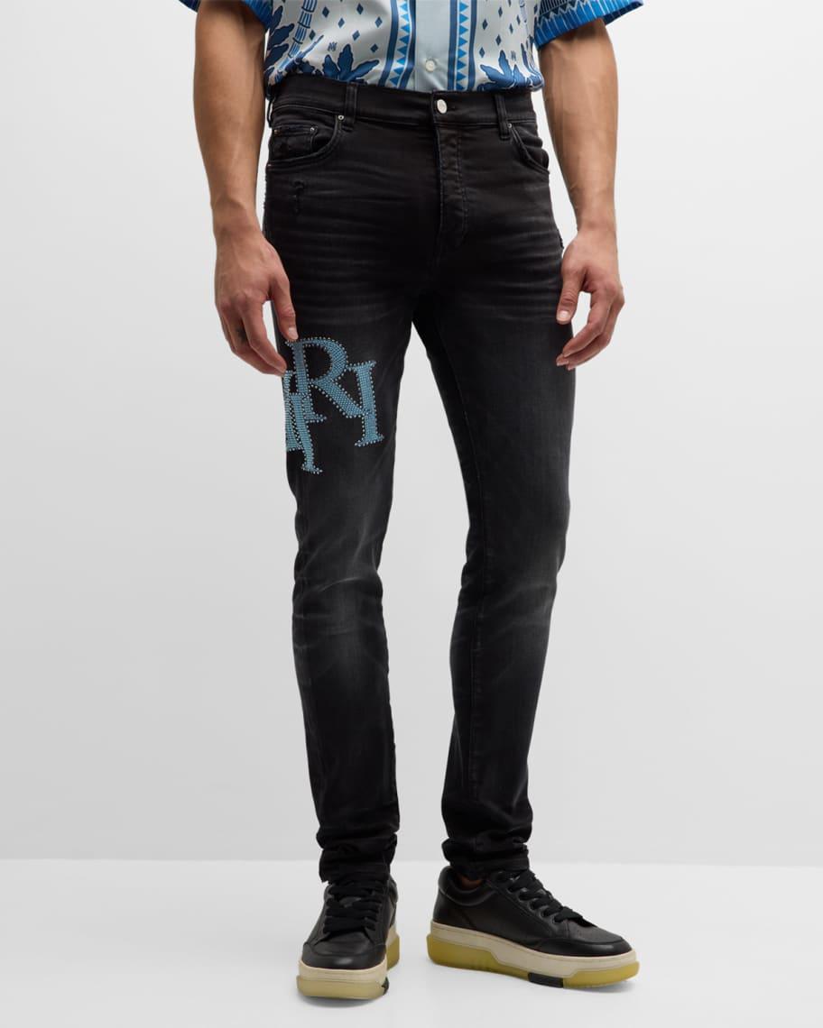 Men's Crystal Staggered Logo Jeans Product Image