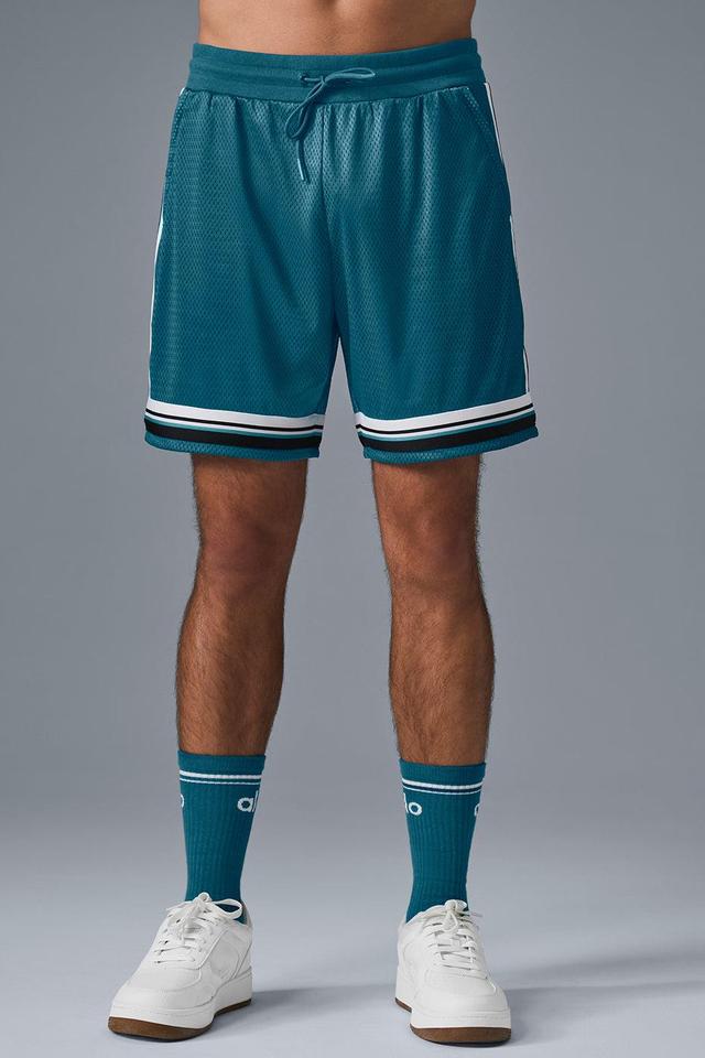 7" Key Mesh Basketball Short - Oceanic Teal Male Product Image