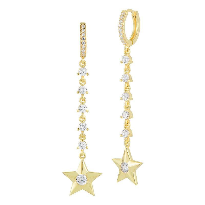 Sunkissed Sterling Cubic Zirconia Star Drop Earrings, Womens, Silver Tone Product Image