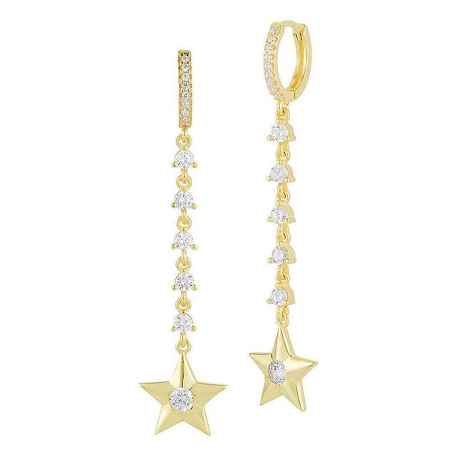 Sunkissed Sterling Cubic Zirconia Star Drop Earrings, Womens, Silver Tone Product Image