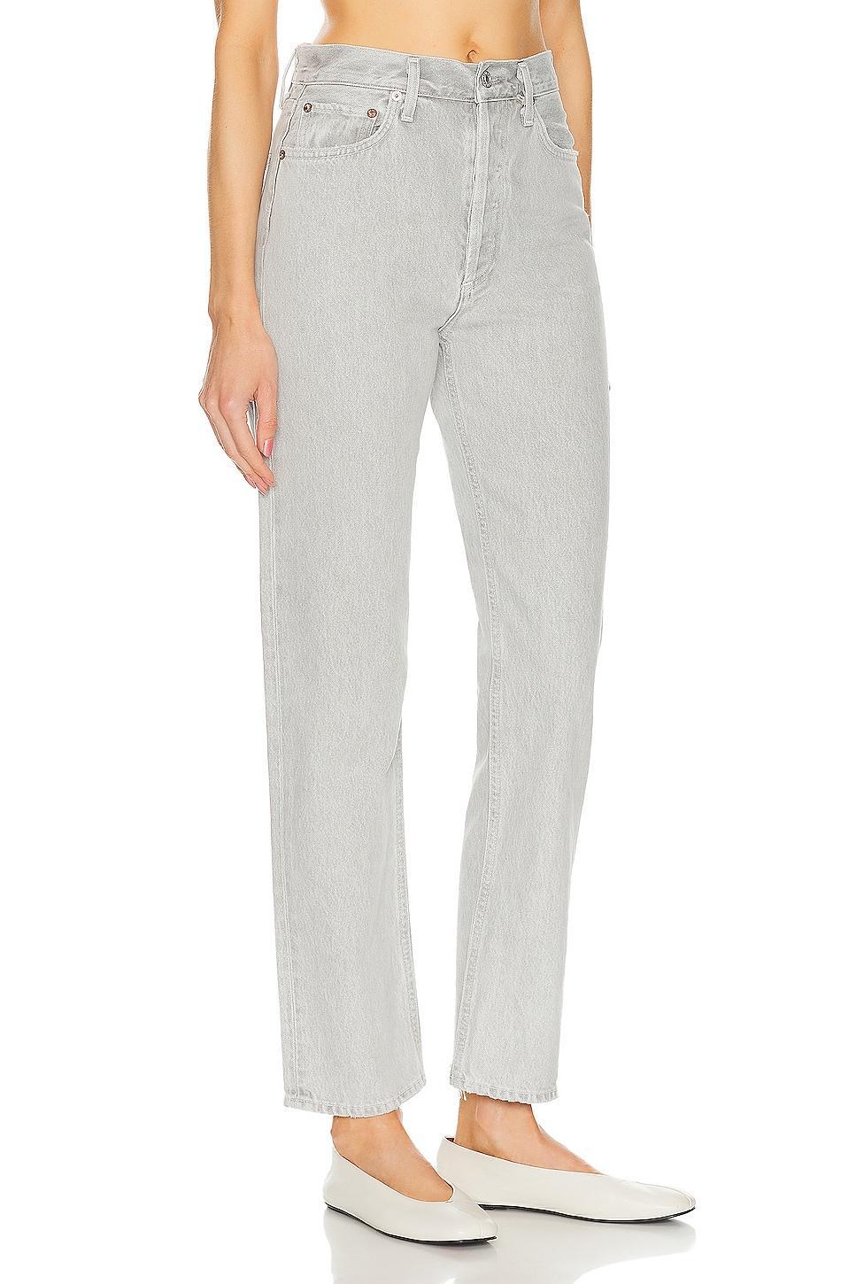 AGOLDE 90's Pinch Waist Straight in Grey. Size 34. Product Image