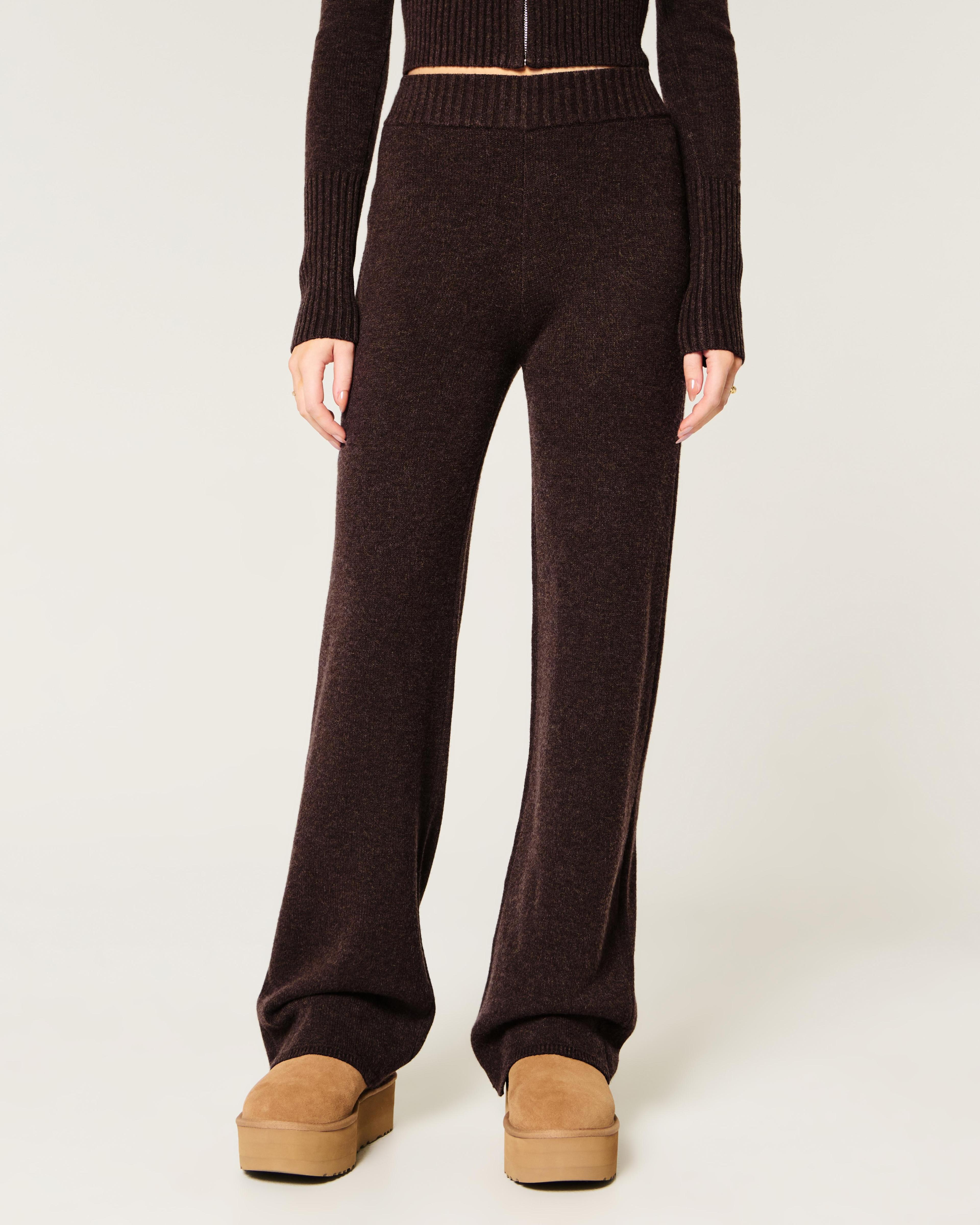 Gilly Hicks Sweater-Knit Straight Pants Product Image