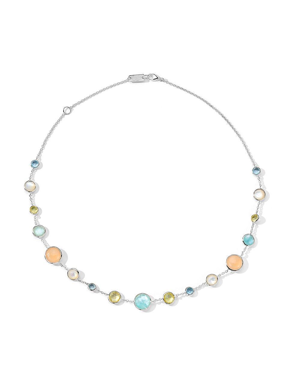 Ippolita Sterling Silver 925 Polished Lollipop Multi Stone Collar Necklace, 18 Product Image