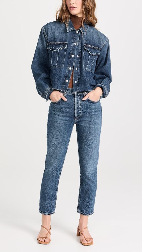 AGOLDE Riley Crop: High Rise Straight Jeans | Shopbop Product Image