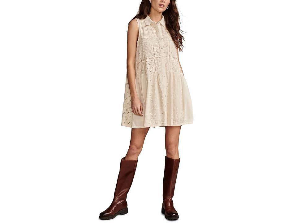 Lucky Brand Collared Tiered Dress (Turtledove) Women's Dress Product Image