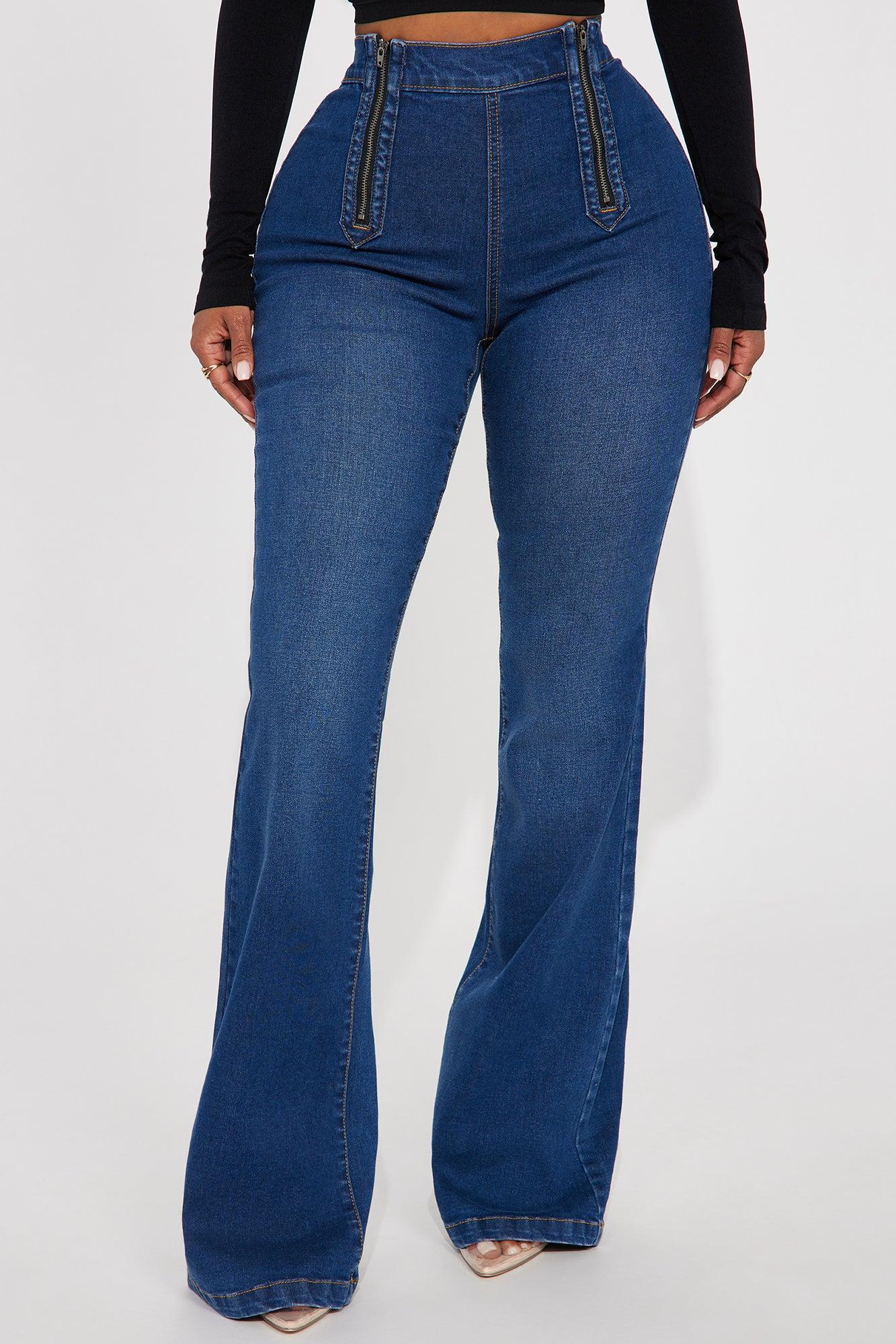 Zip It Stretch Bootcut Jeans - Dark Wash Product Image