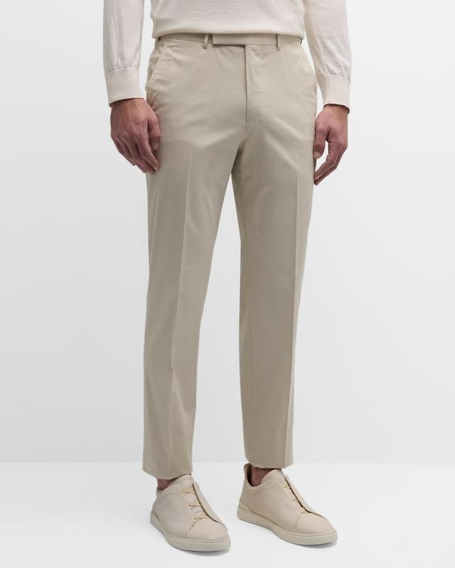 Mens Flat-Front Stretch Cotton Pants Product Image