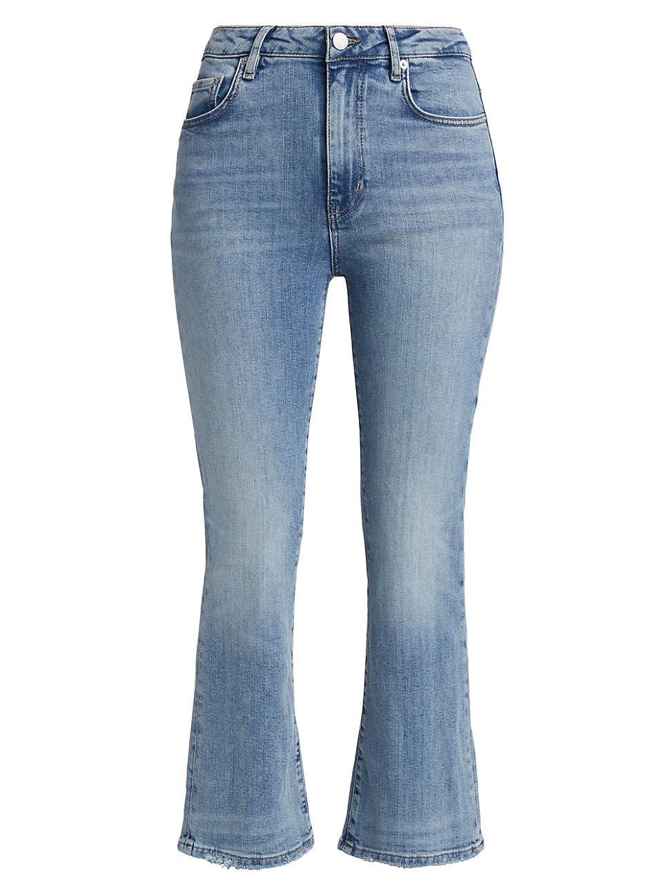 Womens Le Crop Mini Boot High-Waist Worn Fray Jeans Product Image