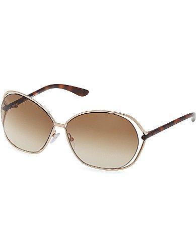 TOM FORD Carla 66mm Oversized Round Metal Sunglasses Product Image