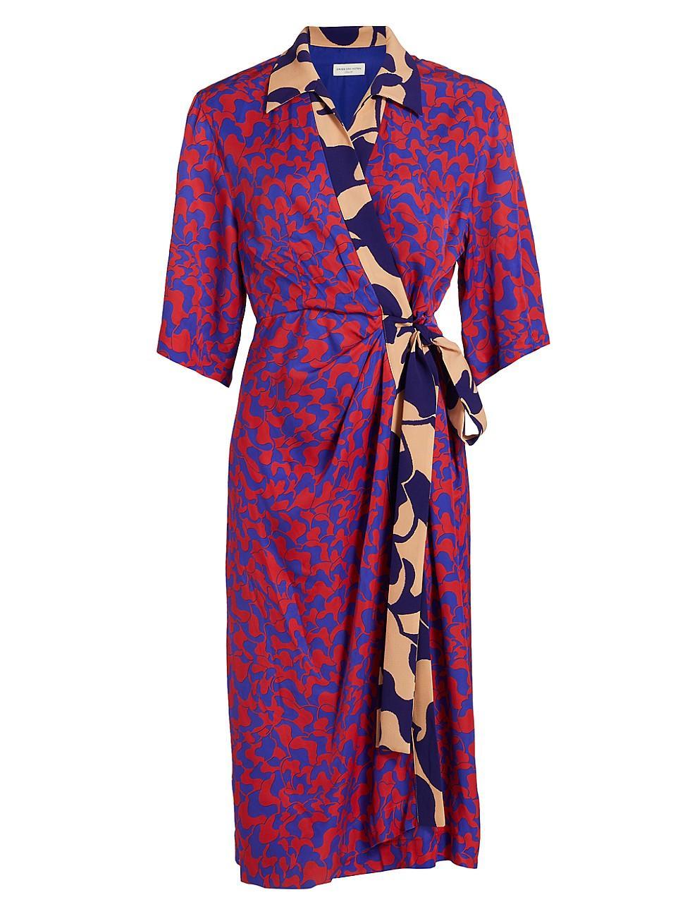 Womens Dakolai Geometric Wrap Midi-Dress Product Image