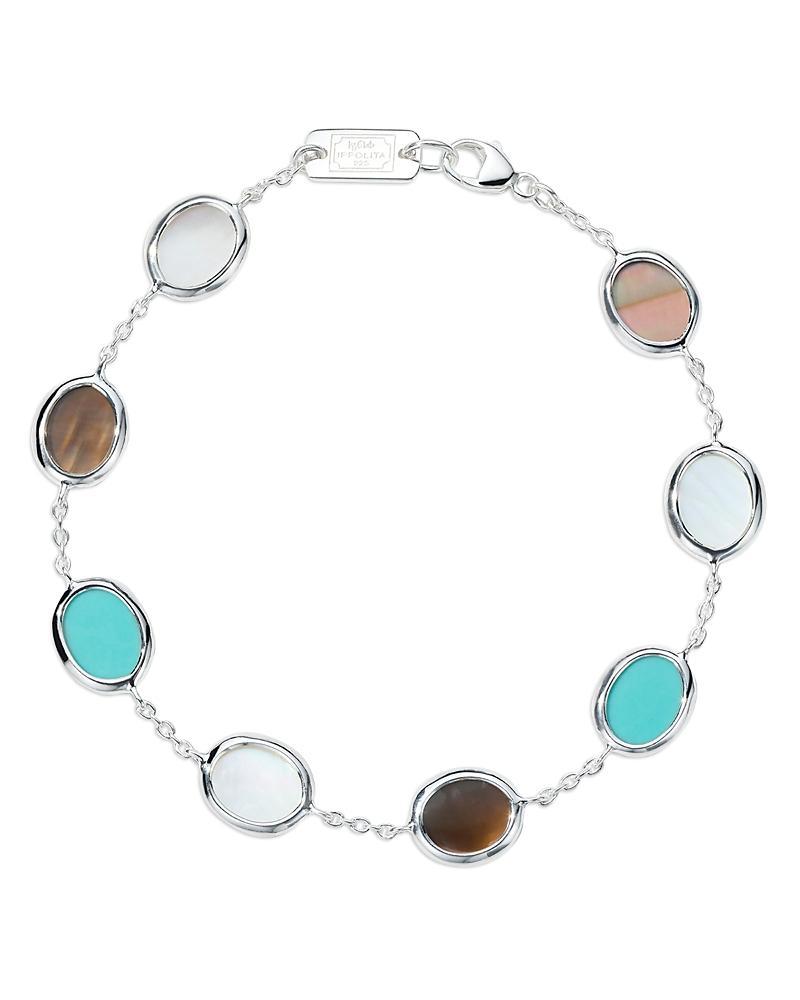 Ippolita Sterling Silver 925 Polished Rock Candy Multi Stone Oval Link Bracelet Product Image