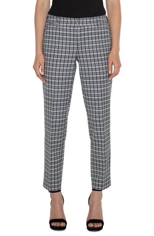 Liverpool Los Angeles Kelsey Stretch Woven Plaid Mid Rise Trouser White Plaid) Women's Casual Pants Product Image