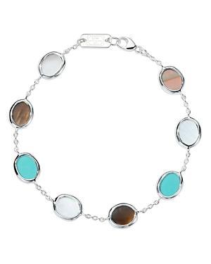 Ippolita Sterling Silver 925 Polished Rock Candy Multi Stone Oval Link Bracelet Product Image