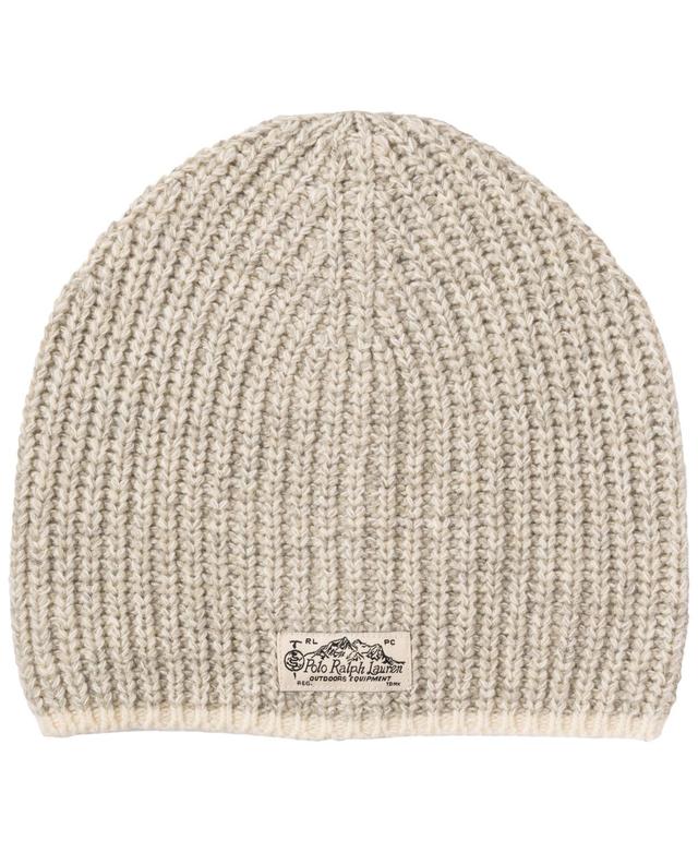 POLO RALPH LAUREN Men's Ragg Cuff Beanie In Black,cream Ragg Product Image