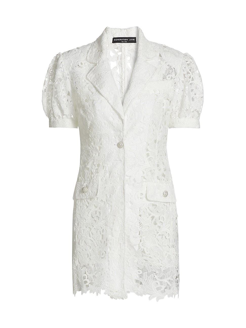 Womens Neira Guipure Lace Blazer Minidress Product Image