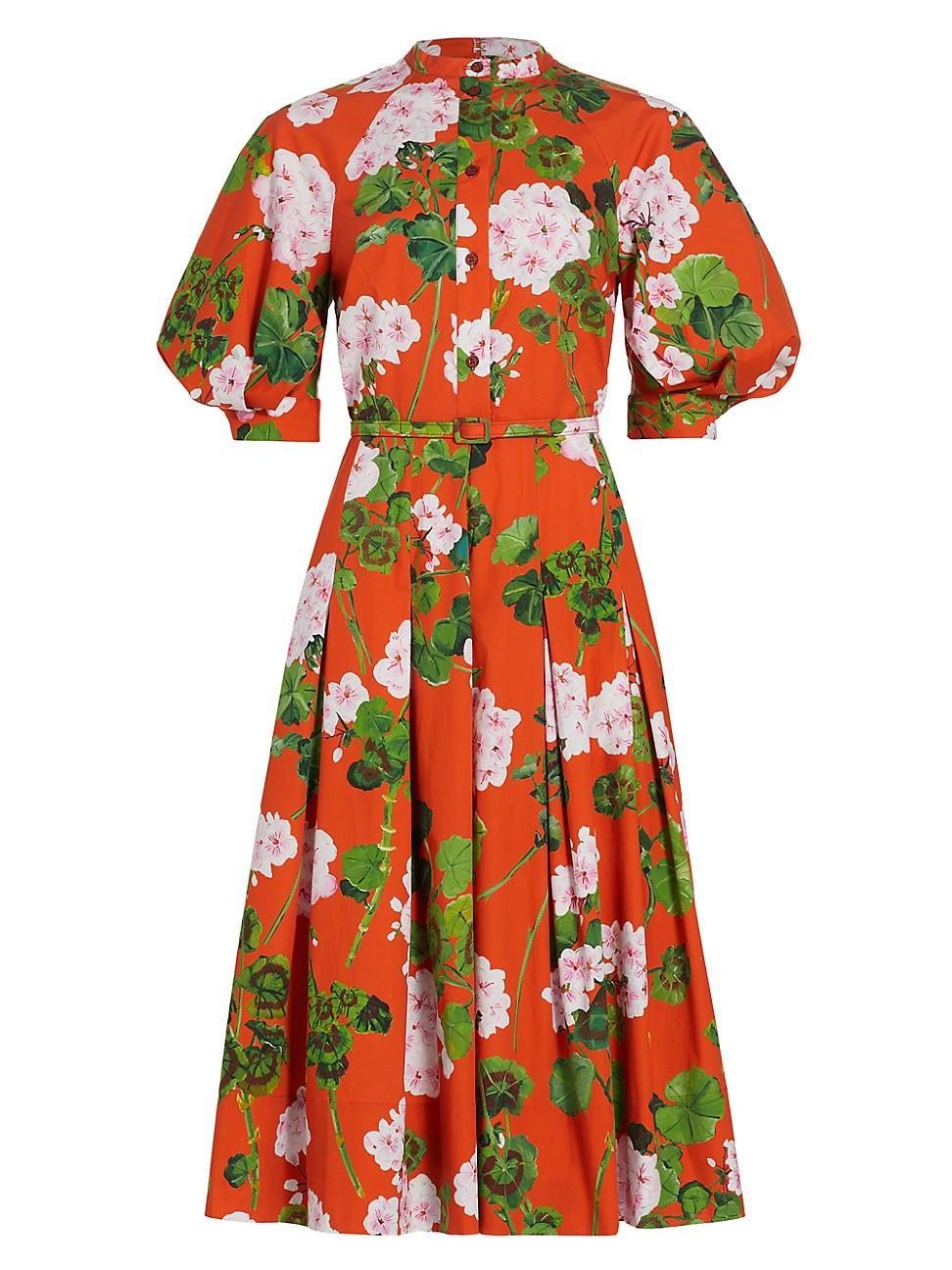 Womens Geranium A-Line Midi-Dress Product Image