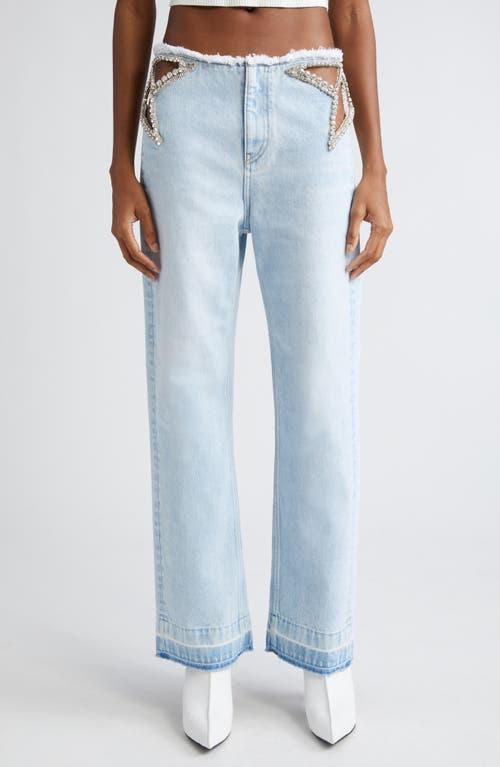 Stella McCartney Crystal Star Cutout Denim Jeans Product Image