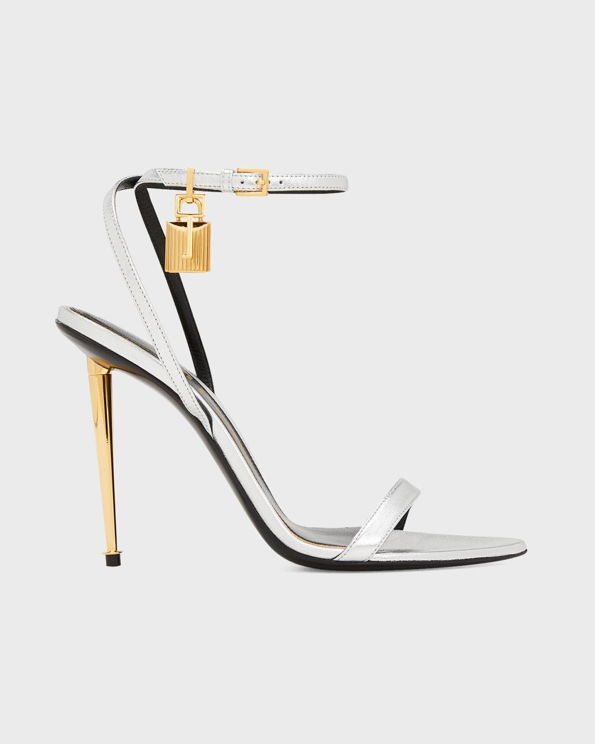 TOM FORD Padlock Naked Metallic Pointy Toe Sandal Product Image