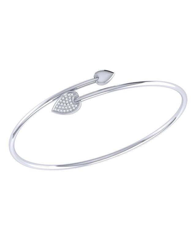 LuvMyJewelry Raindrop Design Sterling Silver Diamond Women Bangle Product Image