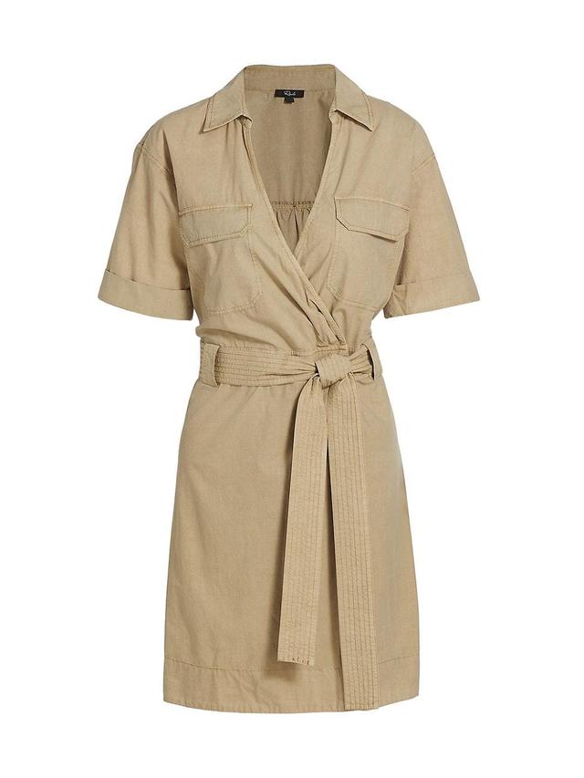 Womens Natalie Twill Belted Wrap Minidress Product Image