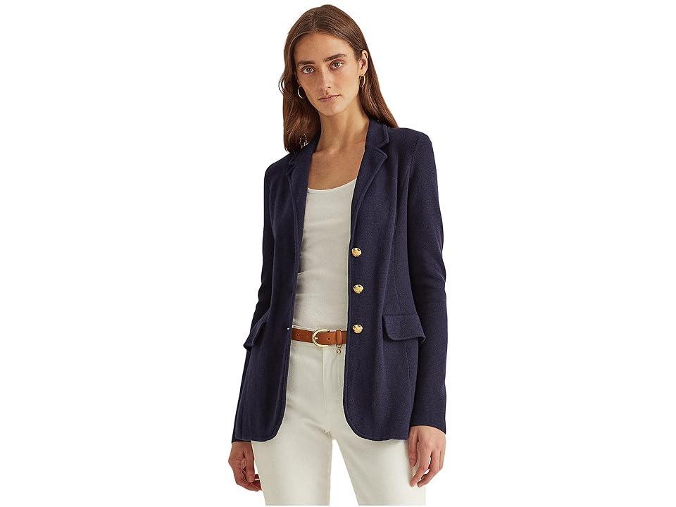 Lauren Ralph Lauren Knit Sweater Blazer (Lauren Navy) Women's Clothing Product Image