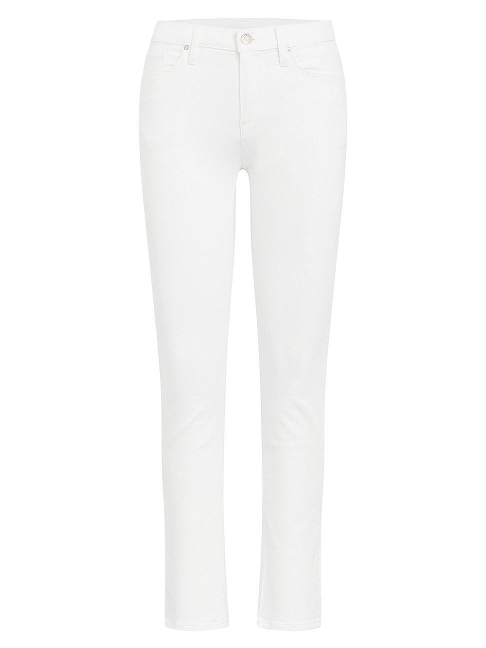 Hudson Jeans Nico Mid-Rise Straight Ankle White) Women's Clothing Product Image