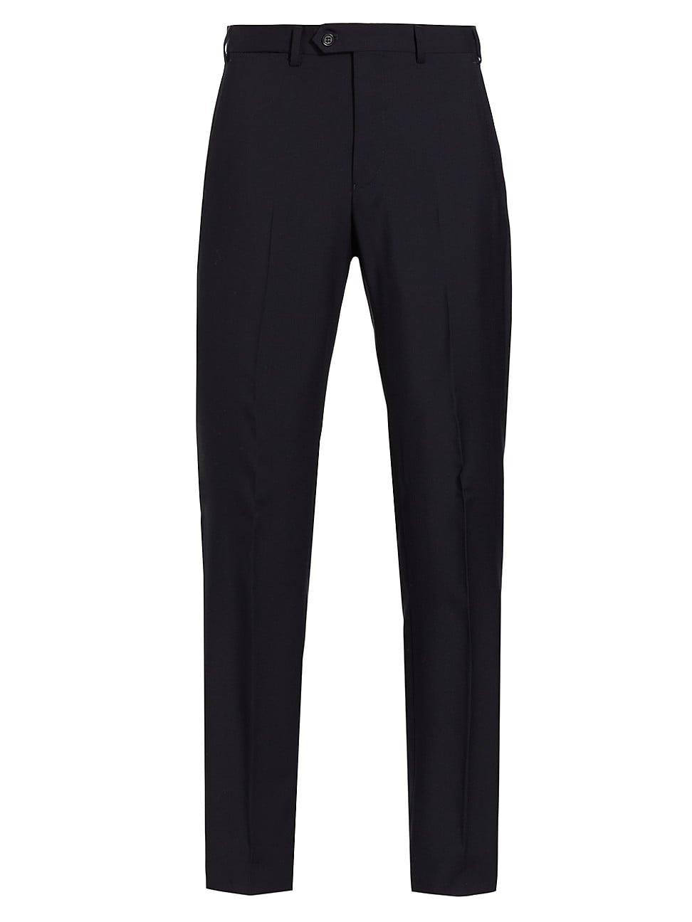 Mens Wool Crease-Front Trousers Product Image