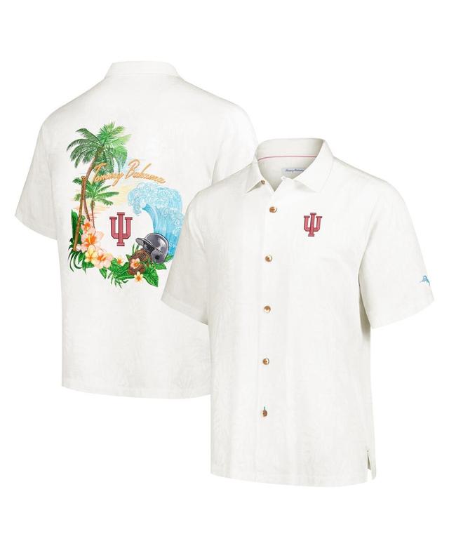 Tommy Bahama Mens Cream Indiana Hoosiers Castaway Game Camp Button-Up Shirt Product Image