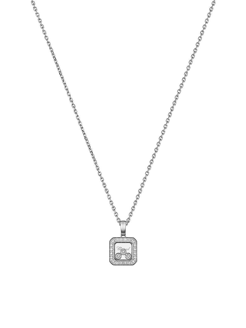 Womens Happy Diamonds 18K White Gold & 0.35 TCW Diamond Pendant Necklace Product Image