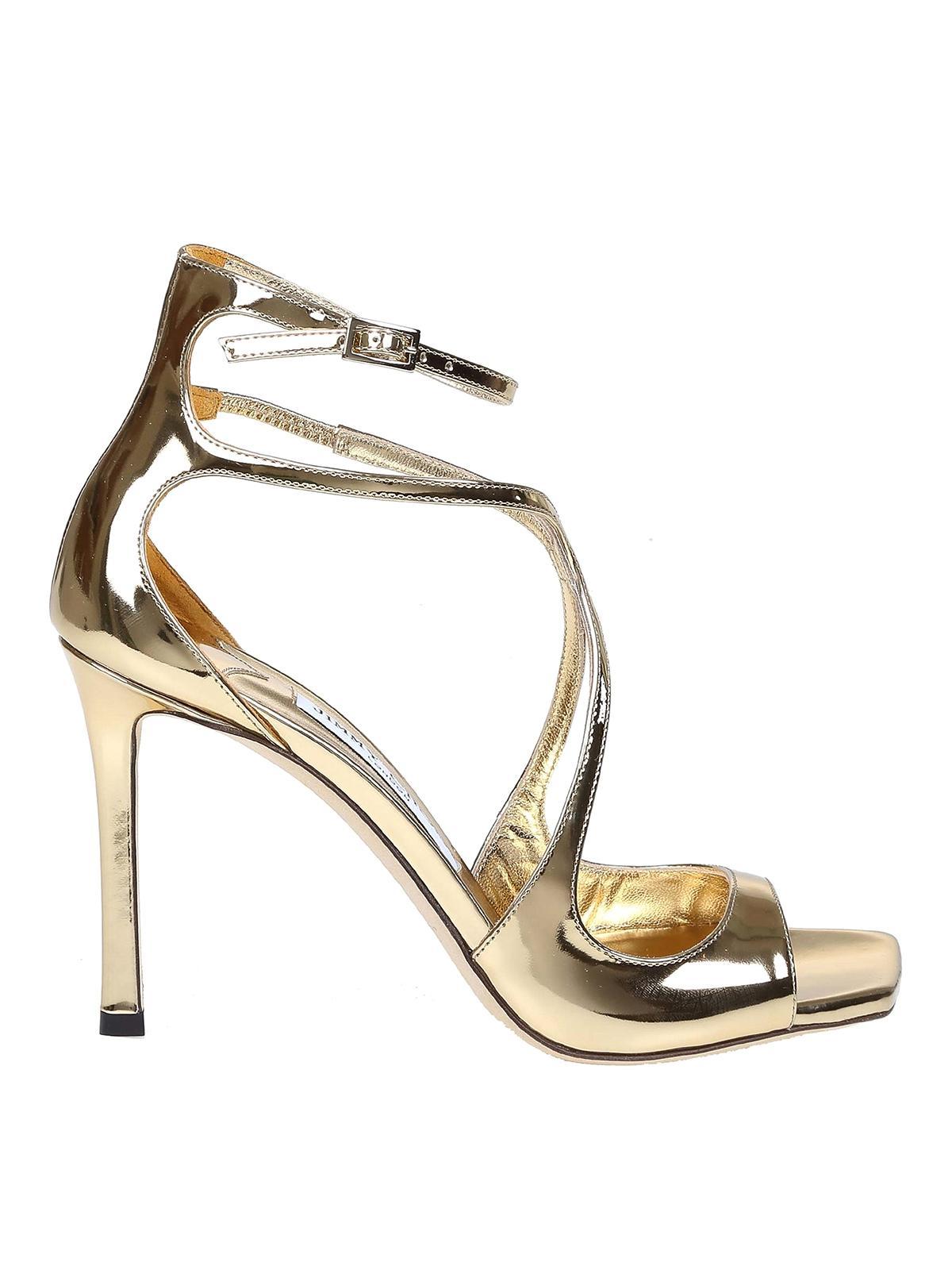 JIMMY CHOO Azia 95 Ankle Strapped Sandals In Metallic Product Image