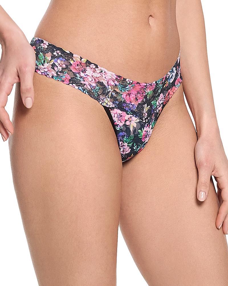 Leopard-Print Lace Low-Rise Thong Product Image