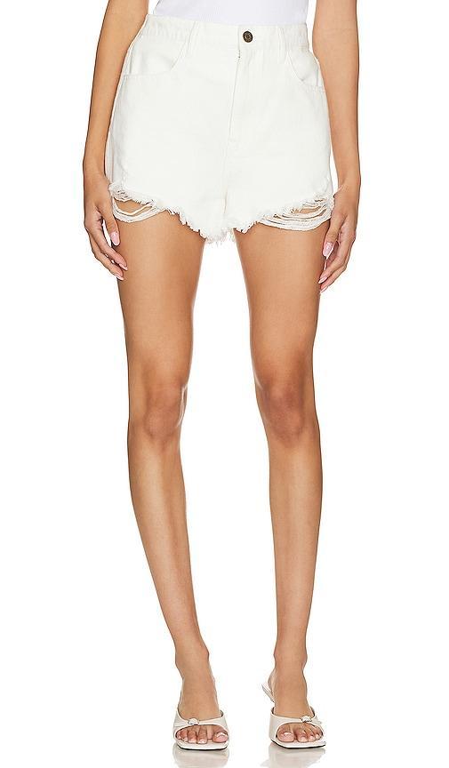 Show Me Your Mumu Tucson Shorts in White. product image