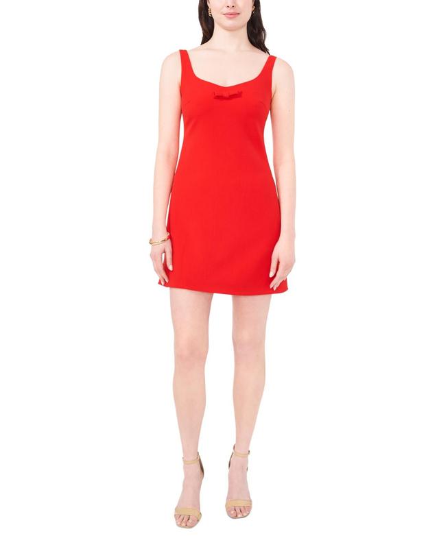 CeCe Womens Sweetheart-Neck Bow-Trim Sheath Dress Product Image