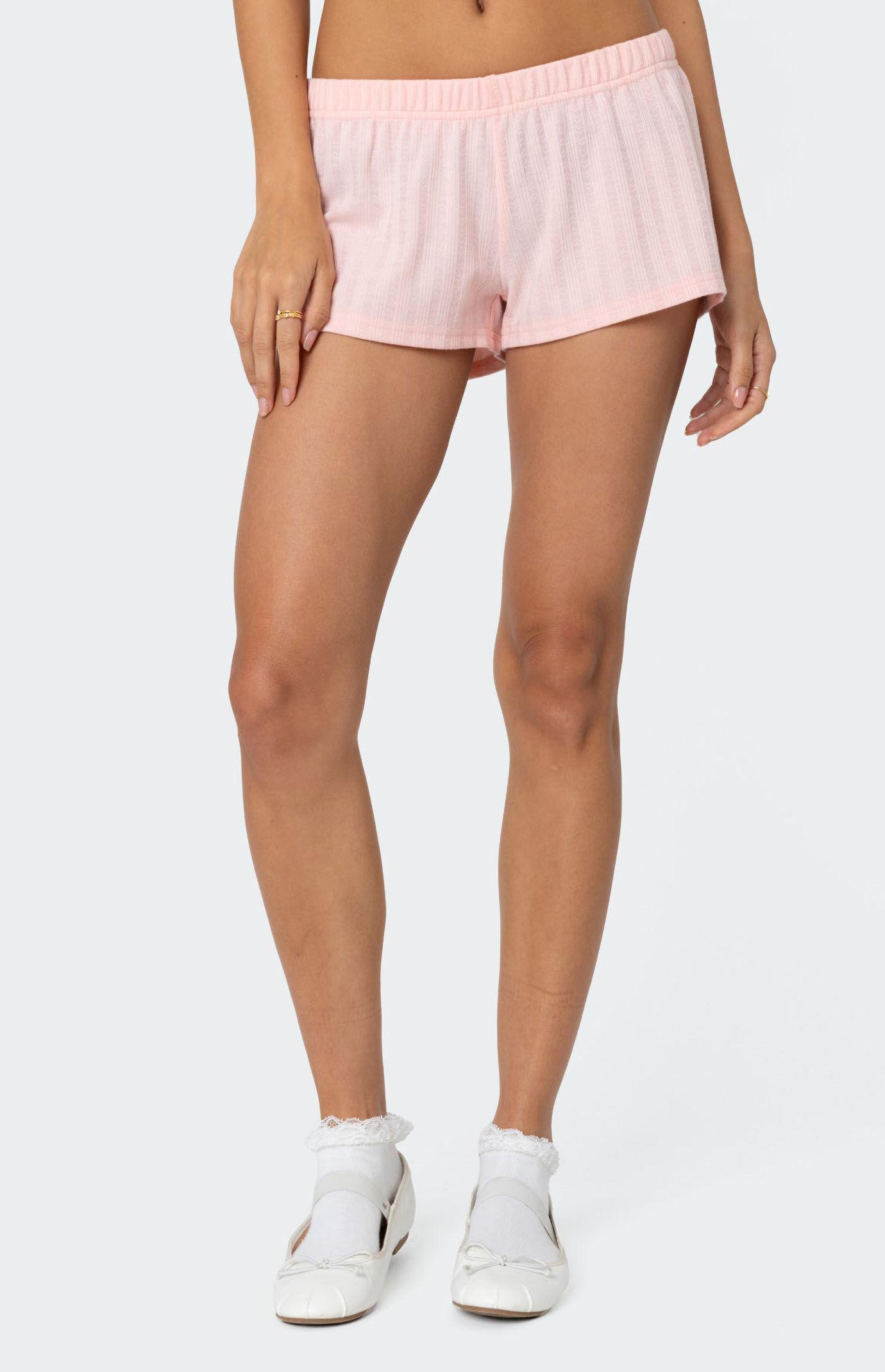 Edikted Women's Irene Low Rise Pointelle Micro Shorts product image