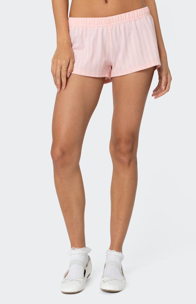 Edikted Women's Irene Low Rise Pointelle Micro Shorts Product Image