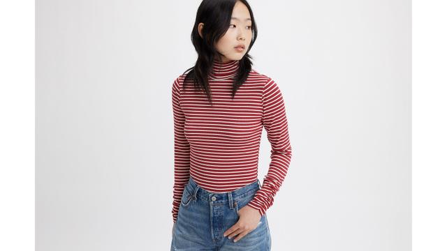 Ruched Turtleneck Top Product Image