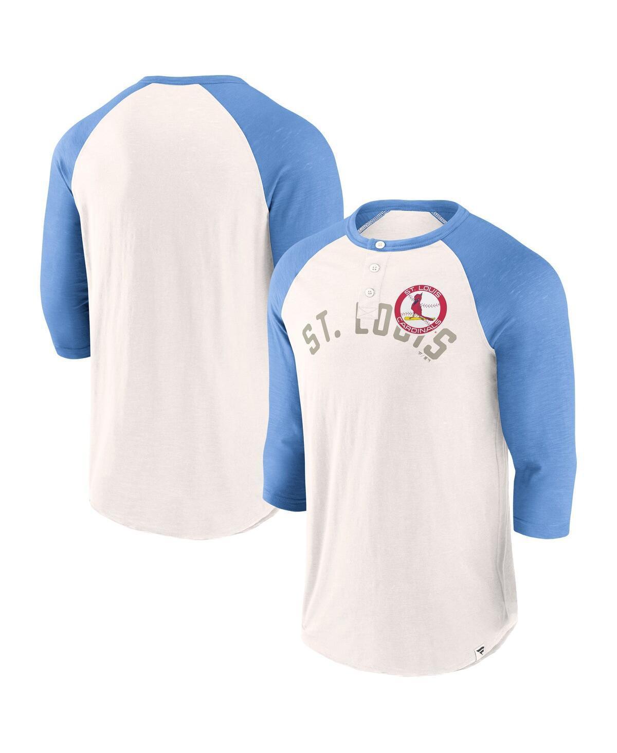 Mens Fanatics Branded /Light Blue St. Louis Cardinals Backdoor Slider Raglan 3/4-Sleeve T-Shirt Product Image