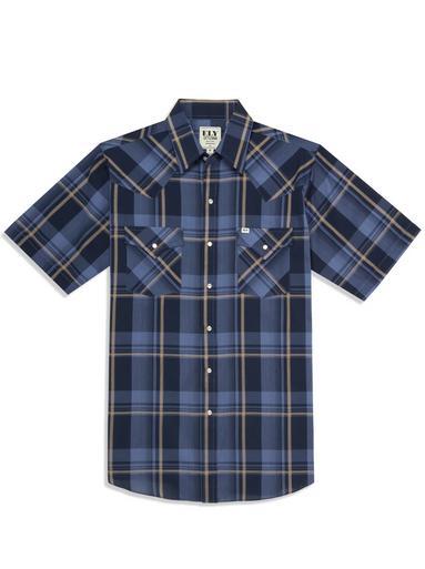 Ely Cattleman® Men's S/S Textured Plaid Snap Shirt Product Image