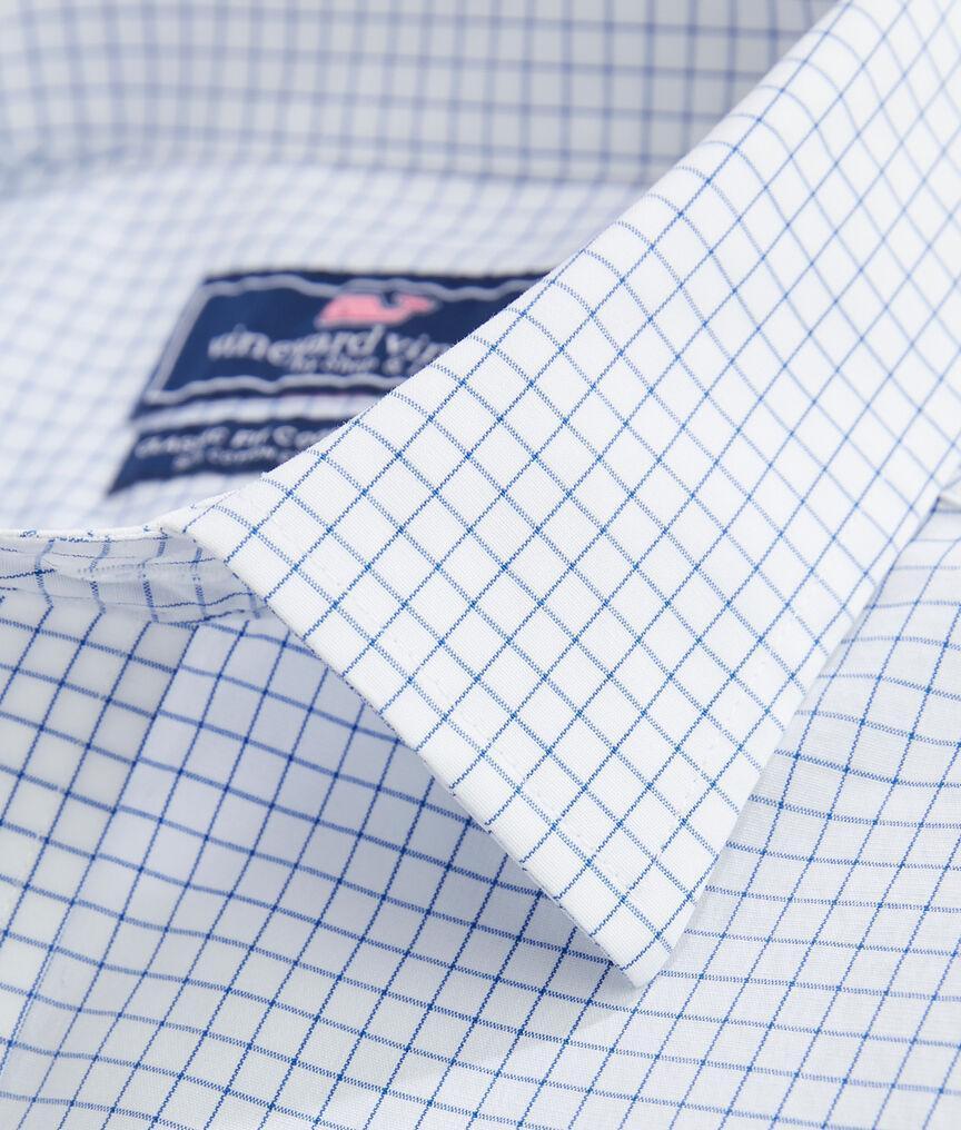 Stretch Poplin Check Spread Collar Shirt Product Image