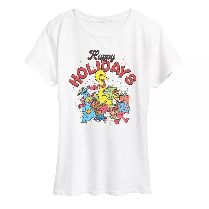 Womens Sesame Street Happy Holidays Graphic Tee Product Image